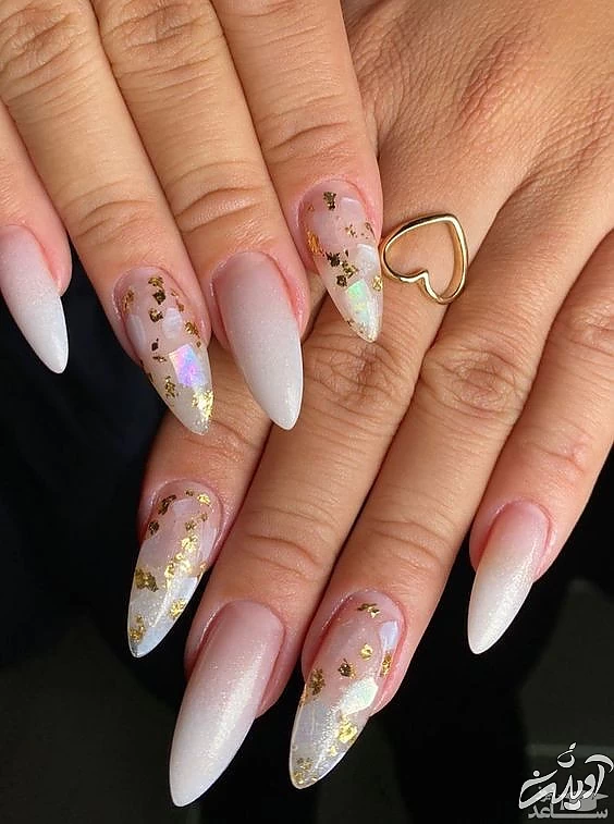 طراحی ناخن با ورق طلا